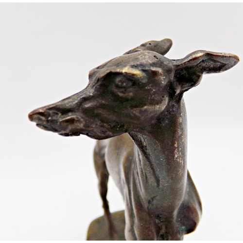 139 - 19th century bronze study of a hound in the manner of Mene, 12cm long