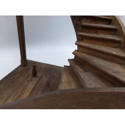 148 - Impressive antique mahogany apprentice model of a staircase, 37 x 32cm