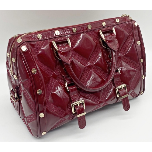 496 - Versace 'Snap Out Of It' bag, in deep red, in as new condition, original dust bag and guarantee card... 