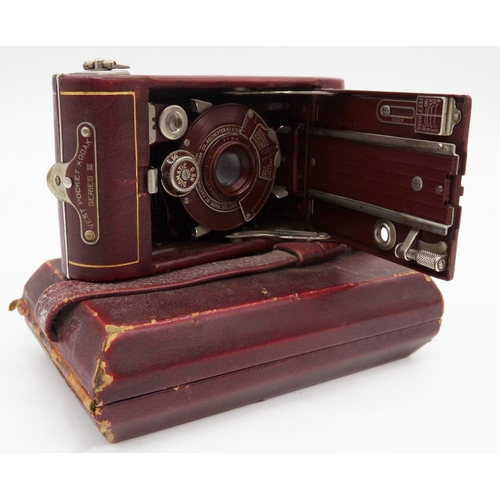 157 - Vintage Vest Pocket Kodak Series III camera, in Morocco leather