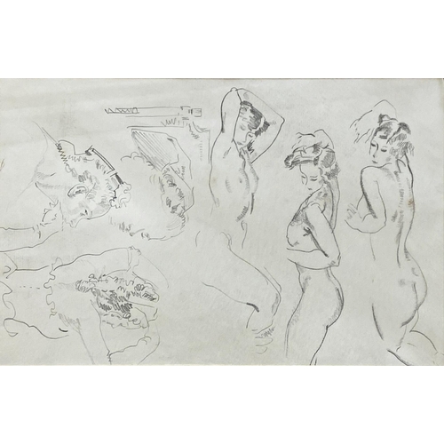 602 - Sir William Russell Flint (1880 - 1969, Scottish) - Female nude studies, unsigned, graphite study, f... 