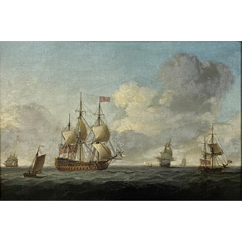 607 - Charles Brooking (1723 - 1759) - 'An English Flagship before the wind with other shipping', unsigned... 