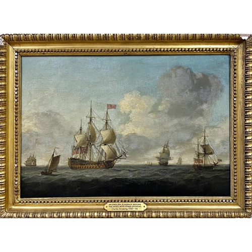 607 - Charles Brooking (1723 - 1759) - 'An English Flagship before the wind with other shipping', unsigned... 