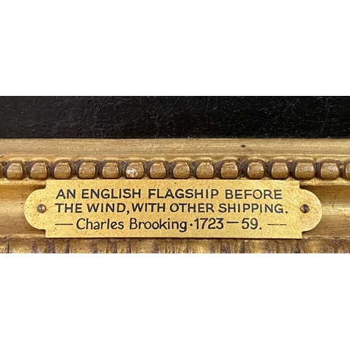 607 - Charles Brooking (1723 - 1759) - 'An English Flagship before the wind with other shipping', unsigned... 