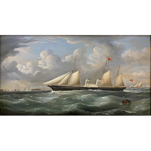 610 - Richard Ball Spencer (fl. 1840 - 1870) - The Royal Yacht Osborne off Southsea, signed and dated lowe... 