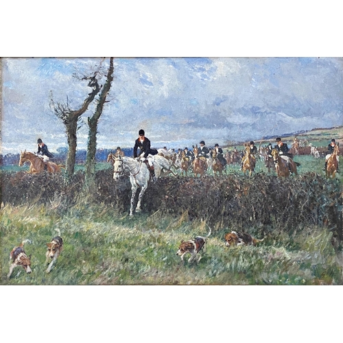 619 - Gilbert Holiday (1879-1937) - The Hunt at Woolwich Drag with Brigadier Boylan, monogrammed GH, oil o... 