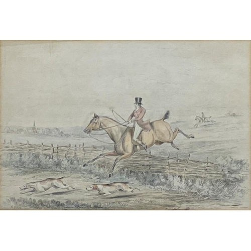 635 - Henry Alken (1810-1894) - Pair of hunting scenes, signed, watercolour, 22.5 x 32.5cm, framed