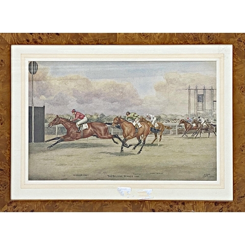 636 - Isaac J Cullen (1881-1947) - 'The Derby 1934' & 'The Eclipse Stakes 1935', signed and dated, waterco... 