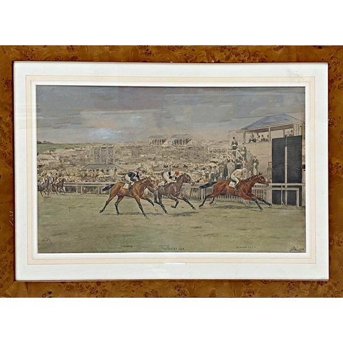 636 - Isaac J Cullen (1881-1947) - 'The Derby 1934' & 'The Eclipse Stakes 1935', signed and dated, waterco... 