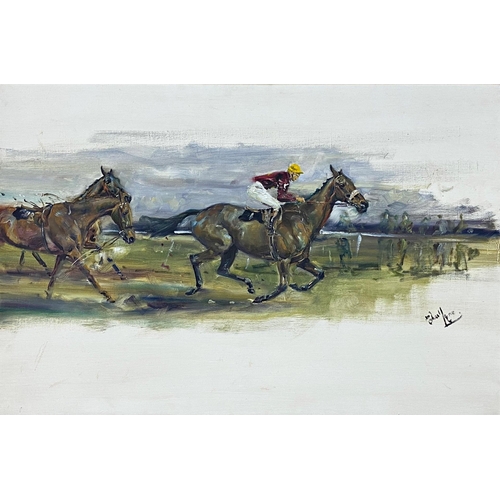 642 - Michael Lyne (1912-1989) - 'Study of Red Rum Winning His Third Grand National', signed, oil on canva... 