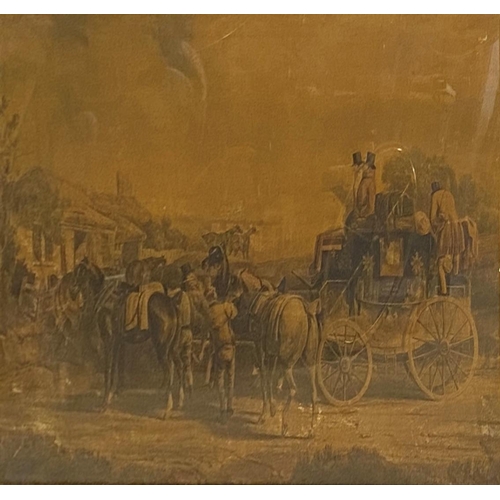 644 - Charles Cooper Henderson (1803-1877) - Set of four Royal Mail coaching scenes, unsigned, mezzotint p... 