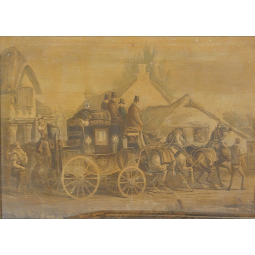 644 - Charles Cooper Henderson (1803-1877) - Set of four Royal Mail coaching scenes, unsigned, mezzotint p... 