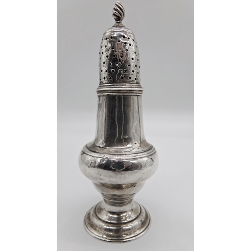 275 - George II silver baluster caster, maker Thomas & Jabez Daniell, London 1773, 14cm high, 3oz approx