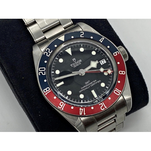 467 - Tudor 'Black Bay' GMT Chronometer automatic stainless steel gents wristwatch, 41mm case, Pepsi bezel... 