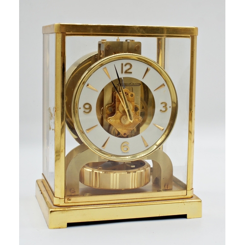 477 - Jaeger Le-Coultre Atmos clock, in lacquered brass, 22cm high