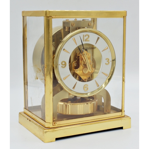 477 - Jaeger Le-Coultre Atmos clock, in lacquered brass, 22cm high