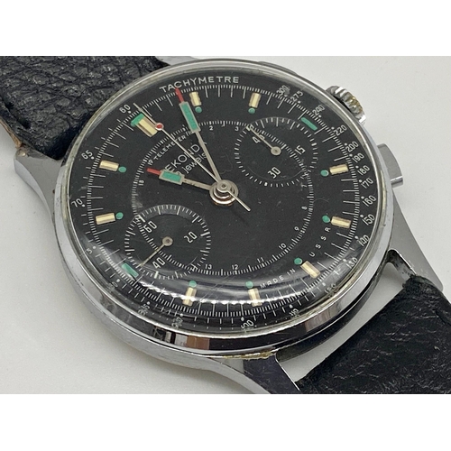 428 - Sekonda USSR Strella chronograph stainless steel wristwatch 'The First Watch in Space', 19 jewels ma... 