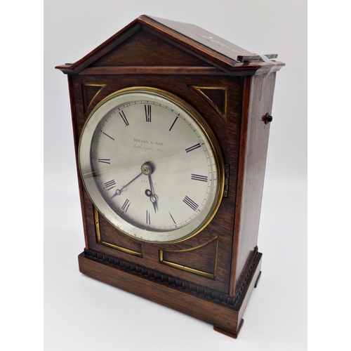 471 - Good Regency rosewood single fusee bracket clock by Wilson & Son of Southampton Street, Strand, Lond... 