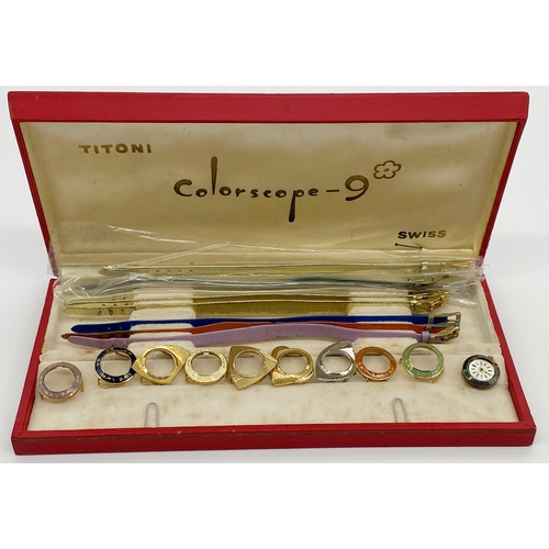 454 - 1960s Titoni Colorscope-9 Swiss made watch with interchangeable straps and cases, currently running