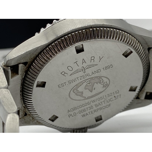 456 - Rotary Aquaspeed stainless steel gents wristwatch, with box and papers