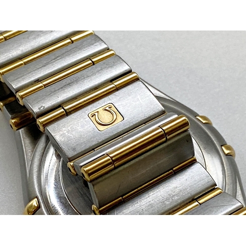 380 - Vintage Omega Constellation automatic bi-colour gents wristwatch, 36mm case, gilt dial with gilt han... 