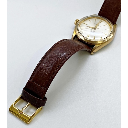 402 - Vintage Tudor Oyster Royal gold plated gents wristwatch 34mm case, champagne dial with gilt hands an... 