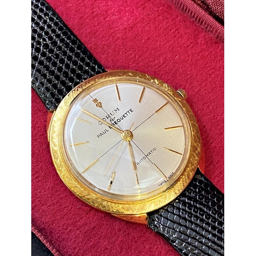 397 - Corum for Paul Breguette 18k gold automatic dress watch, 34mm case, champagne dial, gilt hands and b... 