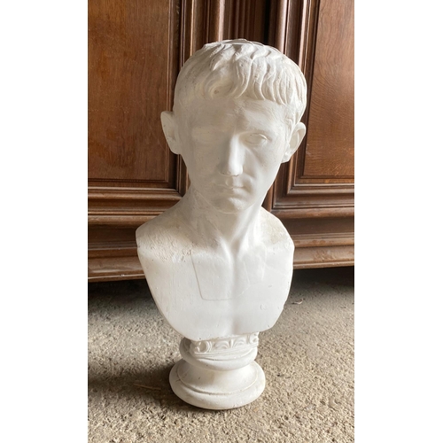 578 - Classical plaster bust of Caesar Augustus, 69cm high