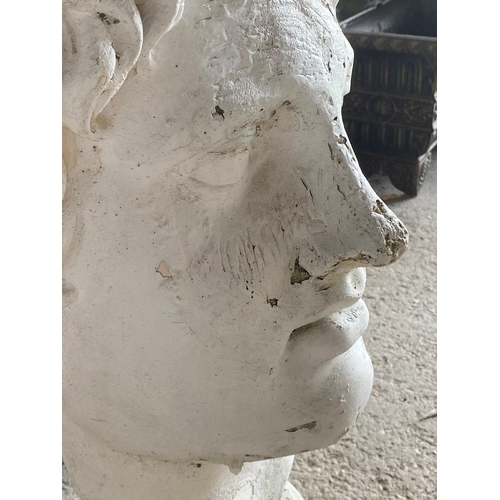 581 - Good antique plaster bust of Alexander the Great, 73cm high