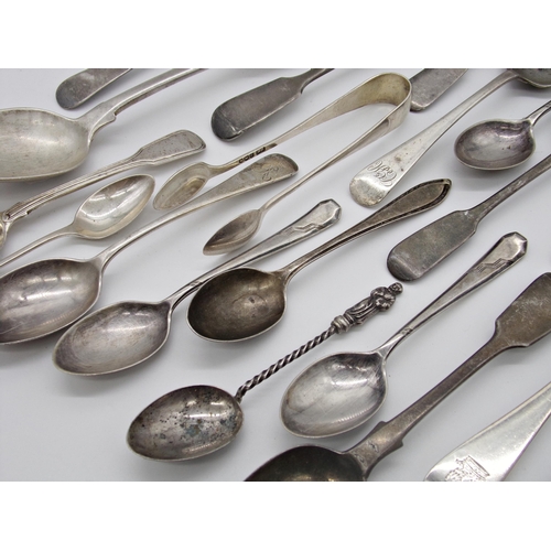 201 - Collection of various Georgian and later silver spoons, 14.5oz approx