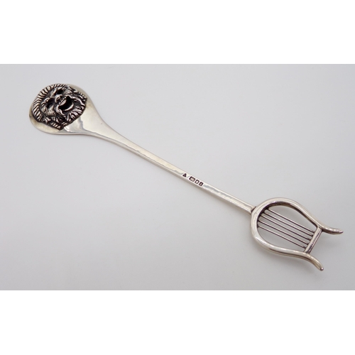 204 - Limited edition 'Theatre Royal Bath Sterling Silver Spoon', with cast green man face to reverse of s... 