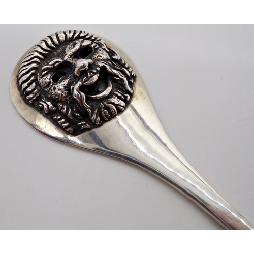 204 - Limited edition 'Theatre Royal Bath Sterling Silver Spoon', with cast green man face to reverse of s... 