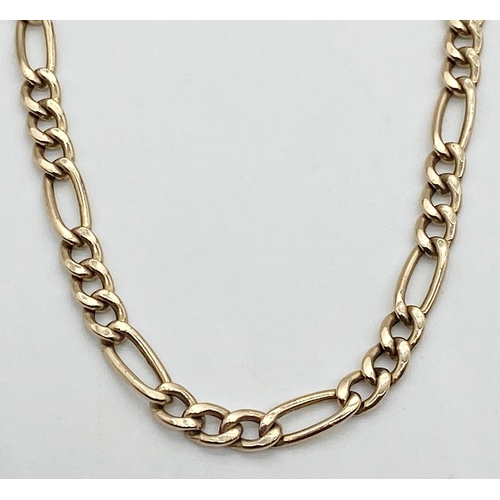 314 - Rope twist chain stamped to the clasp 15ct, 42 cm long. Weight 5.72 g approx together with a flat cu... 