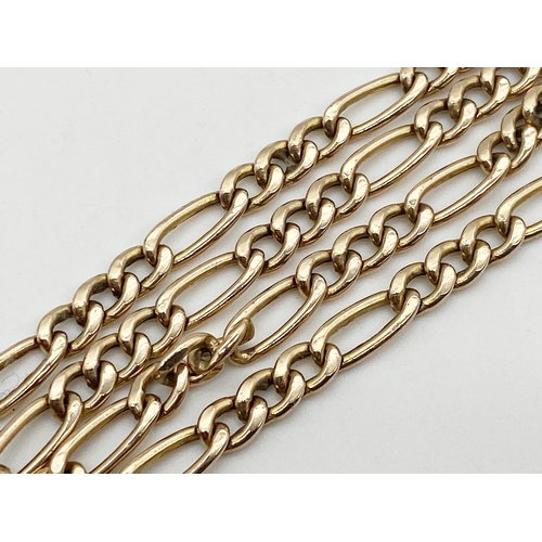 314 - Rope twist chain stamped to the clasp 15ct, 42 cm long. Weight 5.72 g approx together with a flat cu... 