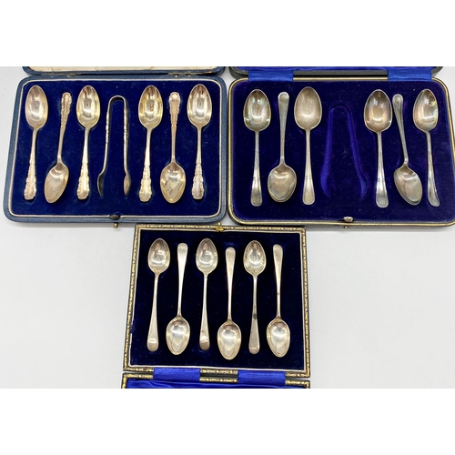 238 - Three cased sets of silver teaspoons (one missing)