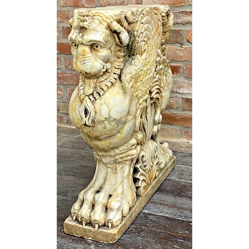 48 - Quite remarkable 18th century Italian Neo-Classical carved marble twin pillar table, well carved wit... 