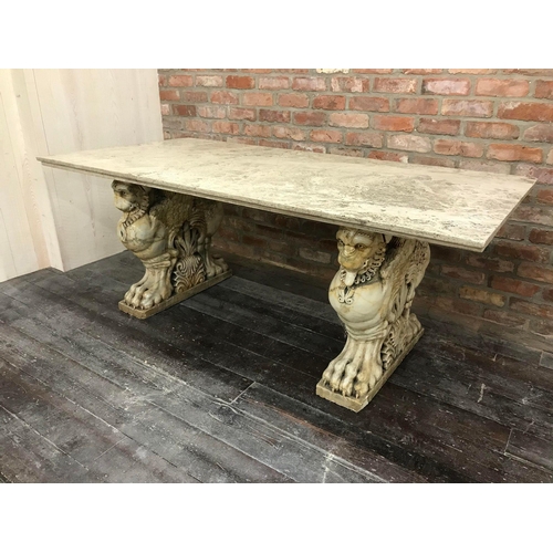 48 - Quite remarkable 18th century Italian Neo-Classical carved marble twin pillar table, well carved wit... 