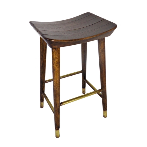 120 - Good quality Cutlers stool, with brass foot rails and caps