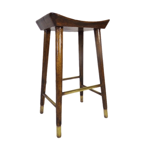 120 - Good quality Cutlers stool, with brass foot rails and caps