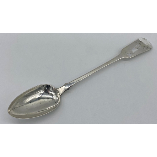 52 - William IV fiddle pattern silver serving spoon, maker William Bateman, London 1831, 31cm long, 4.5oz... 