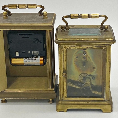 303 - Two brass cased carriage clocks