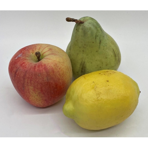 382 - A collection of simulated fruit to include, apple, pear, banana, mango, orange and plum