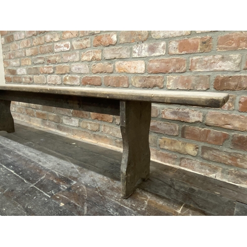 1150 - A provincial French pine bench, 199cm long x 44cm high