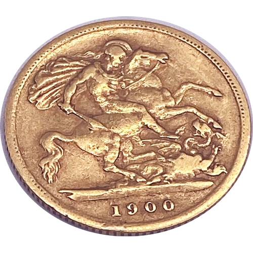 194 - A half sovereign dated for the year 1900. Weight 4 grams approx.