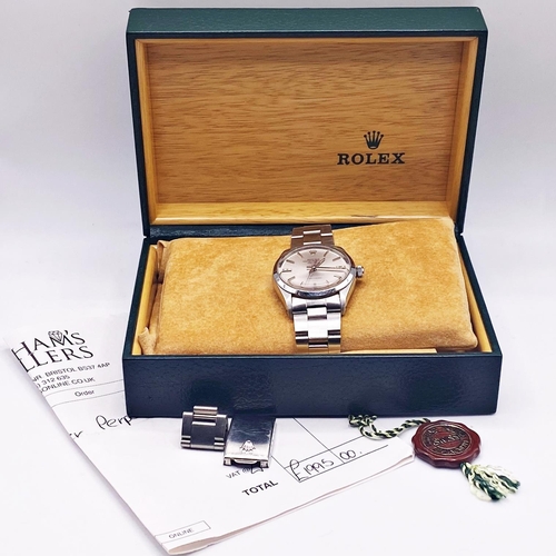 235 - Gents Rolex Oster Perpetual Air King Precision stainless steel Wrist Watch, 34mm case, steel needle ... 