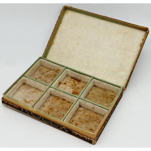 291 - Rare early Rolex pocket watch or parts box, the lid printed with a moustached man pointing to text '... 