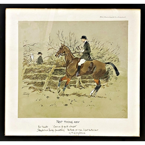 1347 - 'Snaffles' (Charles Johnson Payne, 1884-1967) - 'Not Taking Any', print with hand coloured highlight... 