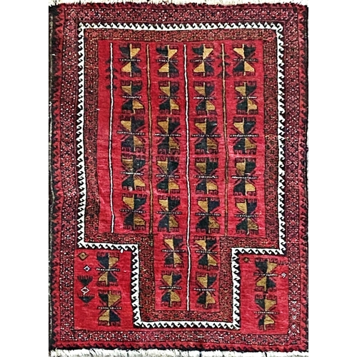 1095 - Bokhara prayer rug, red ground, 135 x 80cm