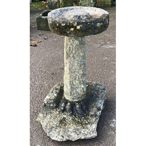 1033 - Unusual antique and later bird bath, with natural and reconstituted stone pieces, 80cm high
