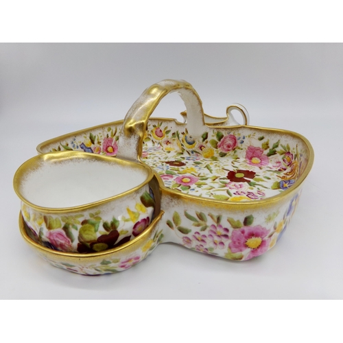 533 - Hammersley porcelain strawberry dish, with milk jug and sugar bowl, with a further collection of Eng... 